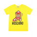 Желтая футболка с принтом &quot;медвежонок-бейсболист&quot; Moschino | Фото 1