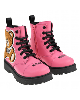 Розовые ботинки с флисовой подкладкой Moschino Розовый, арт. 71870 PINK | Фото 1