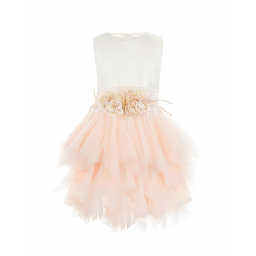 Платье без рукавов с многослойной розовой юбкой  | Фото 1