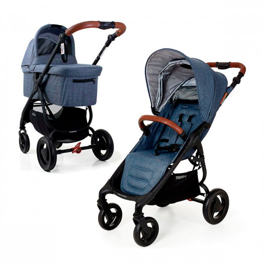 Детская коляска Valco Baby 2 в 1 прогулочный блок Snap 4 Trend Denim и люлька  | Фото 1