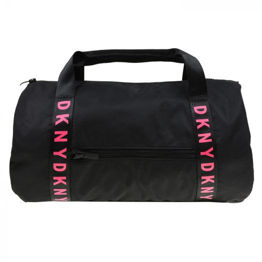 Черная сумка с розовым логотипом, 20x20x39 см  | Фото 1