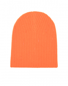 Оранжевая шапка из кашемира с россыпью кристаллов William Sharp Оранжевый, арт. A61-17 ELECTRIC ORANGE/001L136S | Фото 1