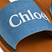 Шлепанцы джинсовые с логотипом, голубые Chloe | Фото 6