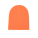 Оранжевая шапка из кашемира с россыпью кристаллов  | Фото 1