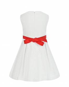 Белое платье с красным поясом Baby A Белый, арт. H2510 218 | Фото 2