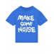 Синяя футболка с принтом &quot;Make some noise&quot; Stella McCartney | Фото 1