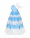 Бело-голубое платье с бантом Sasha Kim | Фото 3