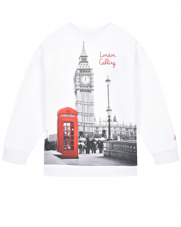 Белый свитшот с фотопринтом &quot;Лондон&quot; Saint Barth Белый, арт. BRIONY W EMB LONDON 01 | Фото 1