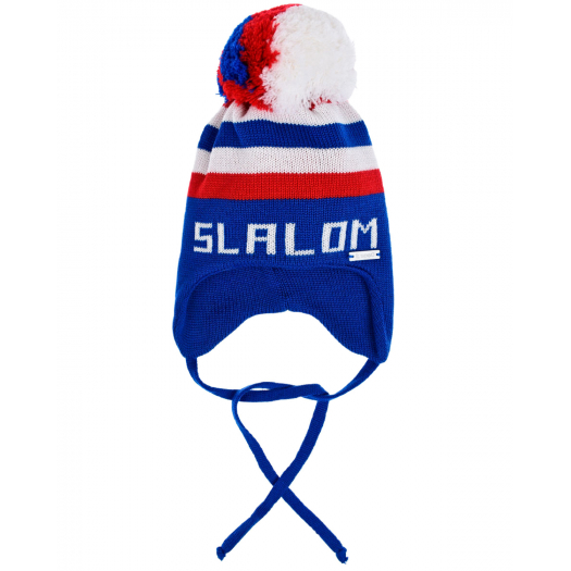Синяя шапка в полоску с надписью &quot;slalom&quot; Il Trenino | Фото 1