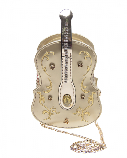 Сумка в форме скрипки с отделкой стразами  | Фото 1