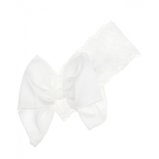 Белая кружевная повязка с бантом Aletta | Фото 1