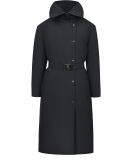 Черное пальто с высоким воротом ADD Черный, арт. 6AW555 8506 | Фото 1