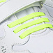 Белые кроссовки со шнурками салатового цвета Flower Mountain | Фото 6