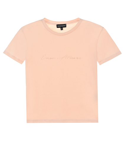 Розовая футболка с логотипом Emporio Armani | Фото 1