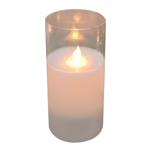 Новогодний сувенир &quot;Свеча в стекле&quot; 7,5x15 (LED) Timstor | Фото 1