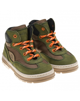 Ботинки цвета хаки с оранжевыми шнурками Walkey Хаки, арт. Y1B4-42181-1577A285 A285 | Фото 1
