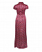 Шелковое платье винного цвета с бантами Saloni | Фото 7