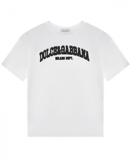 Футболка с логотипом DG, белая Dolce&Gabbana | Фото 1