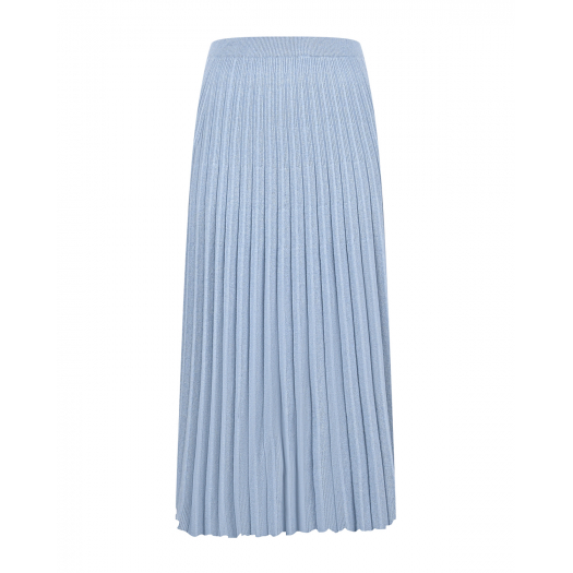 Голубая плиссированная юбка из смесовой шерсти Pietro Brunelli | Фото 1