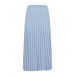 Голубая плиссированная юбка из смесовой шерсти Pietro Brunelli | Фото 1