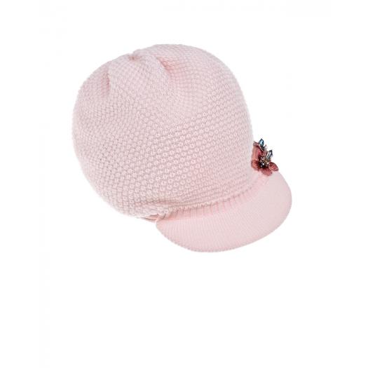 Розовая вязаная кепка Regina | Фото 1