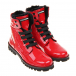 Красные лакированные ботинки с подкладкой из меха Dolce&Gabbana | Фото 1