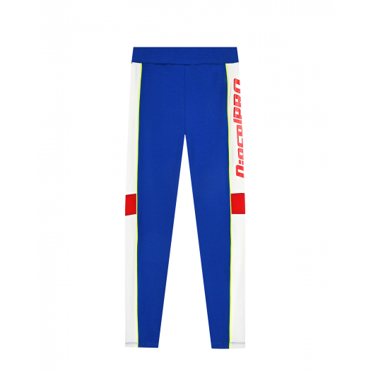 Синие спортивные брюки с красно-белыми вставками Diesel | Фото 1