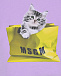 Фиолетовая футболка с принтом &quot;котенок&quot; MSGM | Фото 4