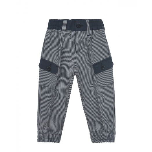 Серые брюки в полоску Emporio Armani | Фото 1