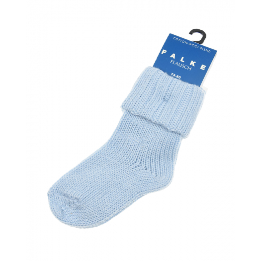 Голубые носки из шерсти и хлопка с отворотом Falke | Фото 1