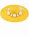 Желтая шляпа с белыми помпонами Monnalisa | Фото 3