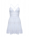 Мини-платье с кружевными вставками, белое