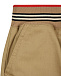 Бежевые брюки с поясом в полоску Burberry | Фото 3