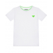 Белая футболка с зеленой отделкой Emporio Armani | Фото 1