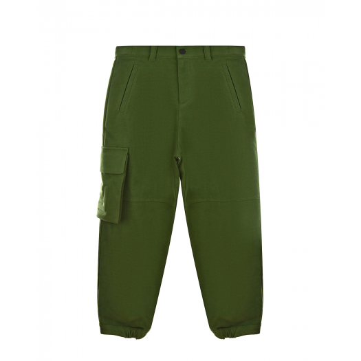 Зеленые брюки с накладным карманом Fendi | Фото 1