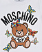Белая хлопковая футболка с принтом Moschino | Фото 3