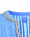 Голубая льняная блуза с V-образным вырезом 120% Lino | Фото 6