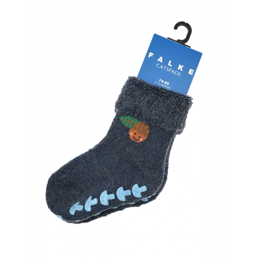 Темно-синие махровые носки с защитой от скольжения Falke | Фото 1
