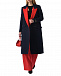 Двубортное пальто с красными лацканами, синее MSGM | Фото 3