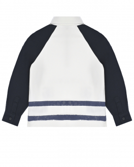 Белая толстовка-поло с синими рукавами Dolce&Gabbana Мультиколор, арт. L4JTFG G7D0C S9000 | Фото 2