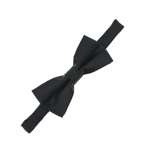 Атласный галстук-бабочка черного цвета  | Фото 1
