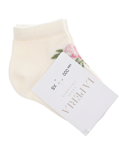 Кремовые носки с цветком La Perla | Фото 1