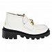 Белые ботинки из кожи с декором Horsebit GUCCI | Фото 2