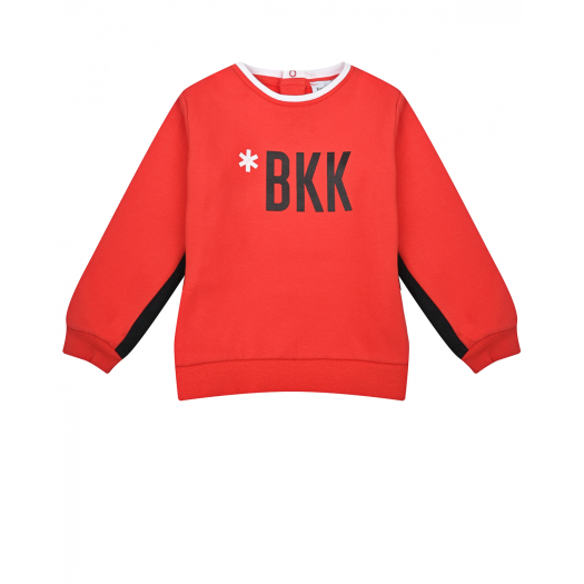 Красный свитшот с черным лого Bikkembergs | Фото 1