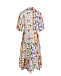 Платье льняное миди со сплошным цветочным принтом Positano Couture | Фото 5