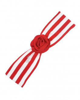 Повязка в красно-белую полоску Monnalisa Красный, арт. 397012   7215   9944 | Фото 1