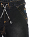 Черные джинсы с поясом-кулиской Sanetta Kidswear | Фото 3