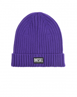 Фиолетовая шапка с отворотом Diesel Фиолетовый, арт. J00219 KYASM K636 | Фото 1