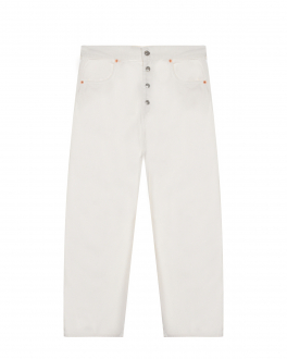 Белые джинсы с застежой на пуговицы MM6 Maison Margiela Белый, арт. M60053 MM015 M6101 | Фото 1