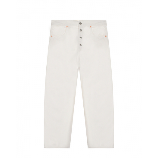 Белые джинсы с застежкой на пуговицы MM6 Maison Margiela | Фото 1